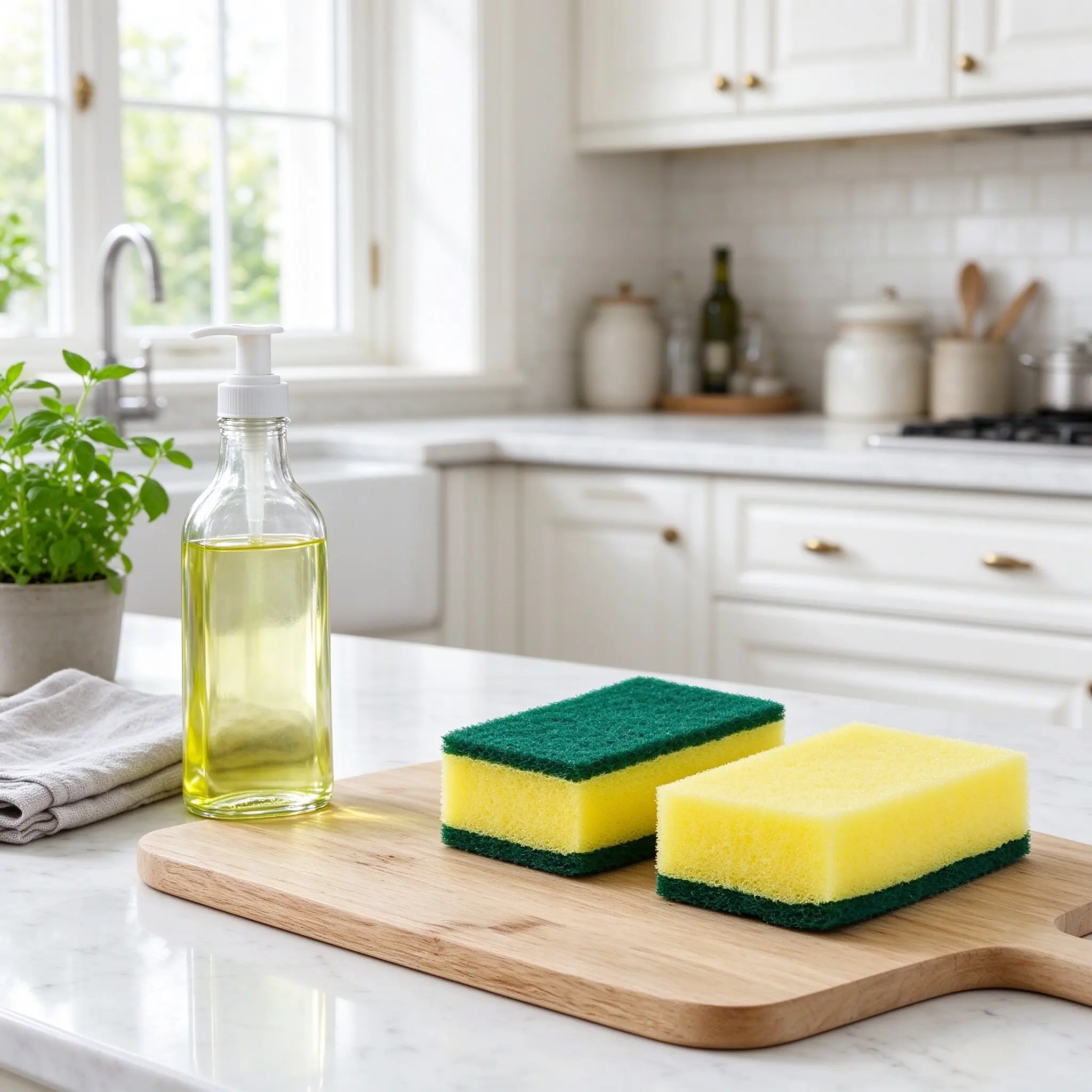 HomeGlobe 4-Pack Dish Sponges for Cleaning, Dual-Sided Kitchen Sponges Non-Scratch Scrub Sponges for Dishes, Pots, Pans, Sink, Countertops