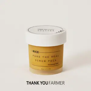 THANKYOU FARMER Rice Pure The Real Scrub Pack, Korean Facial Scrub, Vegan, Self-heating Formula, Special Home-spa, Gentle Exfoliating Face Scrub, Dermatologist Tested, 3.51 fl.oz (100ml)