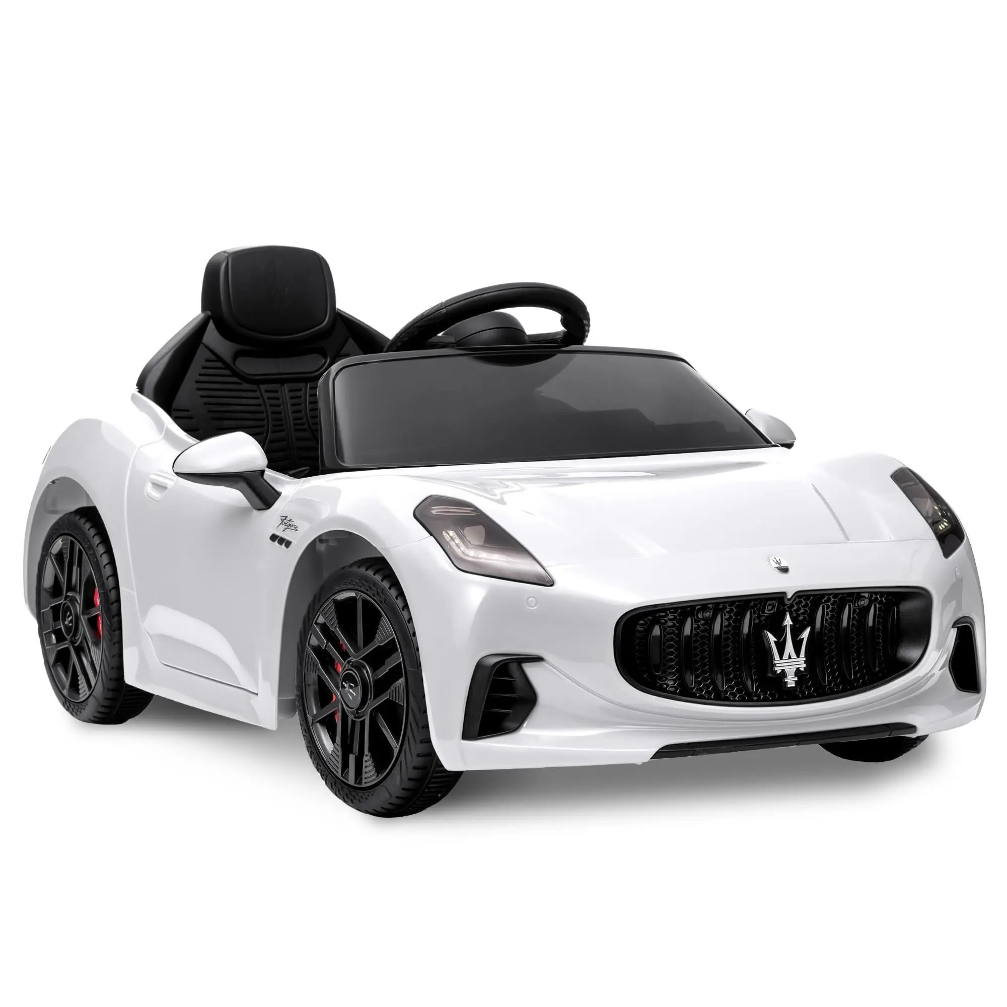 GAOMON Licensed Maserati GranCabrio 12V Kids Ride-On Car with Remote Control, Dual Motors, Spring Suspension, Safety Features, Ride on Wheels for Ages 3-8, White