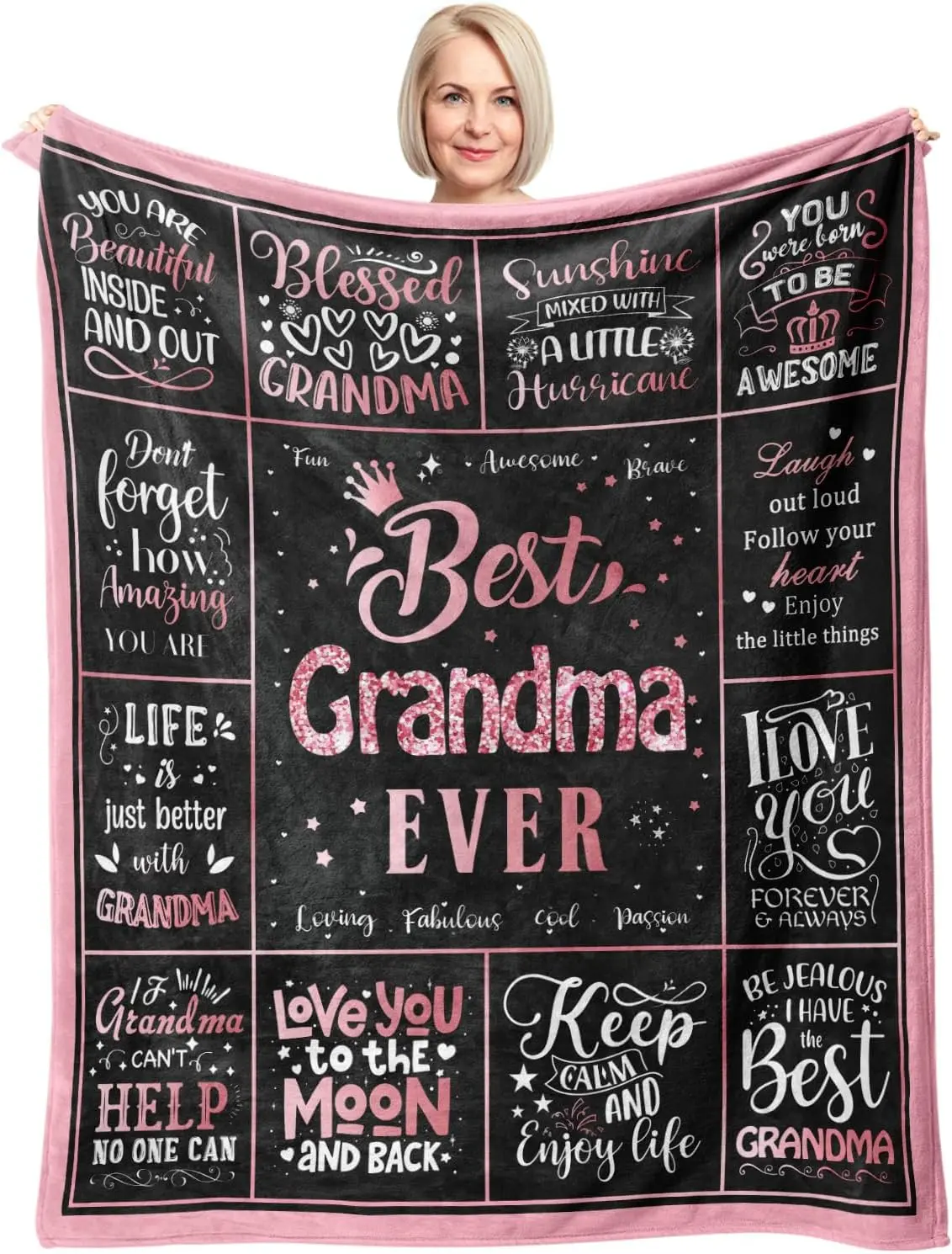 Grandma Gifts Blanket, Gifts for Grandma, Grandma Gifts from Grandkids, Great Grandma Birthday Gifts, Grandmother Gifts, Birthday Gifts Ideas for Grandma, Best Grandma Gifts Blanket 60"x 50"