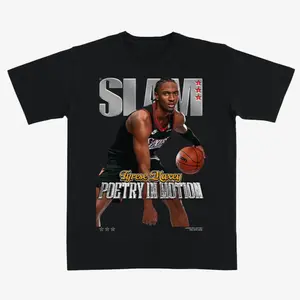 Tyrese Maxey 76ers Slam Graphic T-Shirt – Basketball Tee, Poetry In Motion Print, Vintage Streetwear Hooper Fan Shirt