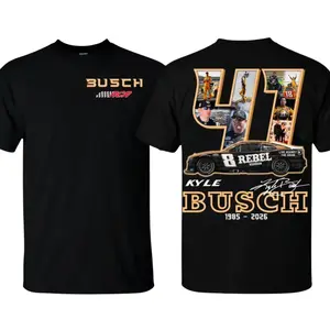 Kyle Busch Vintage Racing Shirt, Retro NASCAR Graphic Tee, RCR Rebel Bourbon T-Shirt, Gift for Race Fans, Unisex Heavy Cotton Tee