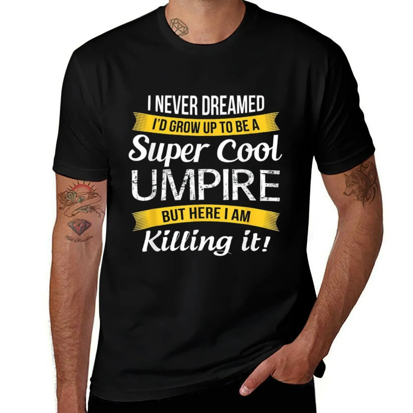 Super Cool Umpire Mens T Shirts Cotton Short Sleeve T-Shirt Crew Neck Tees Casual Shirt