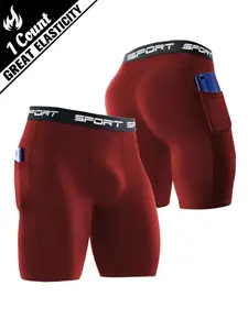 Men's Letter Tape  Gym Shorts, Tight-fitting Breathable Comfortable Gym Shorts, Men's Sportswear for Gym Training & Workout