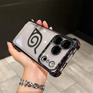 Naruto Leaf Village Symbol Viral Naruto Konoha Anime Leaf Konoha Graphic Design For IPhone 17 16 15 14 13 12 11 PRO PLUS MAX AIR Four-Corner Drop-Proof Transparent Casual Soft Silicone Phone Case Perfect Gift