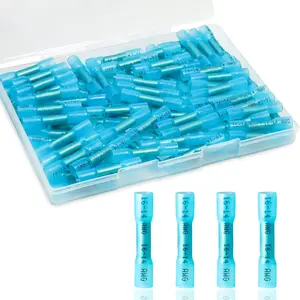 120PCS Heat Shrink Butt Connectors, Insulated Waterproof Butt Connectors 16-14 AWG for Wiring, Marine, Automotive (Blue)