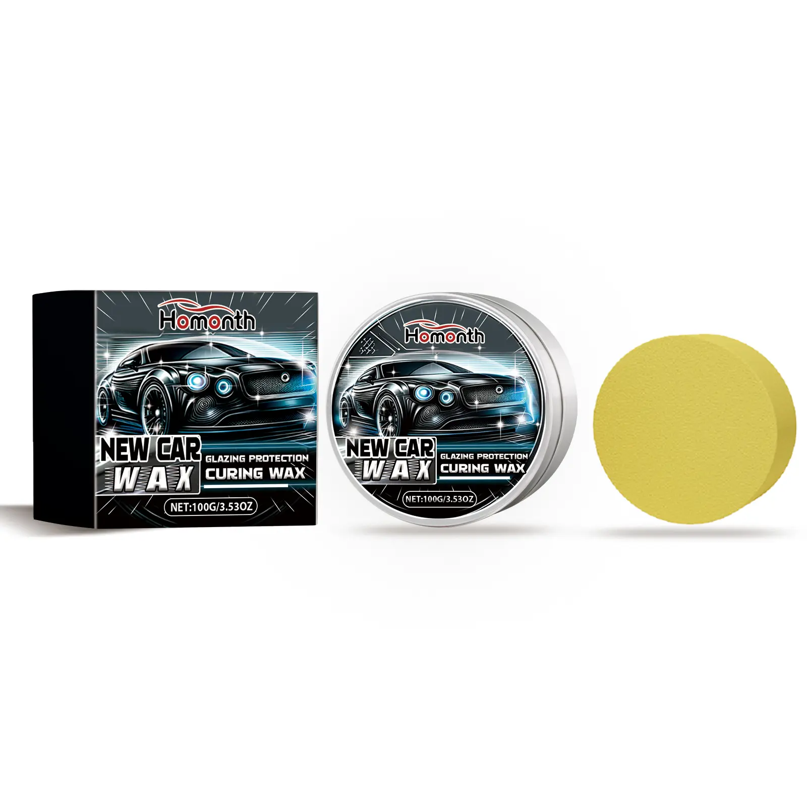 Graphene-Based Automotive Coating Wax Set - Multi-Functional Car Paint Care Kit with Cleaning, Decontamination, Dust-Proofing, Easy Application, Forms Durable Protective Layer, Extends Car Life