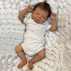 realistic reborn sleeping doll with accessories set, 19 inch alive newborn bebe cute bedtime toy, child birthday gift, gorgeous doll, realistic baby dolls