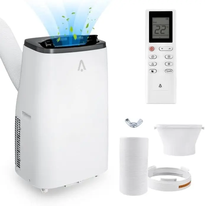 14000Btu Portable Air Conditioner with Remote Control,Quiet AC Unit with Cool, Dehumidifier & Fan Mode Room Cooling Up to 700 sq ft,24 Hour Timer, Window Installation Kit for Home,03 Multi Function Airconditioner Aircon Cooler