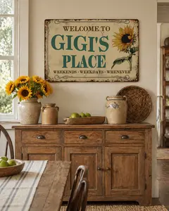 GIGI's Place tin sign Vintage Sunflower Metal Sign Welcome to GIGI's Place for Garden & Yard Bar Porch Garage Home Bedroom Kitchen Decor Gift 8 x 12,easy to hang，SummerVibes,SummerWins,DealsForYouDays