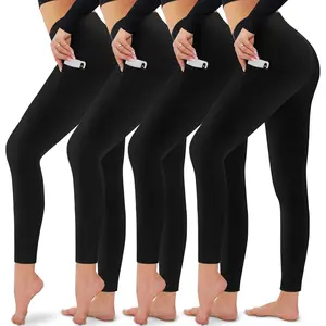 4 Pack Leggings for Women - High Waisted Tummy Control Yoga Pants for Workout Gym  Leggings Plus Size Dance