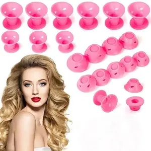 10Pcs/Lot Heatless Hair Curlers Soft Silicone No Heat Hair Rollers for Sleeping Lazy Curling Rods Wave Formers DIY Hair Styling Tools for Natural Wavy Hair Curls No Heat Hair Curling Set for Women Girls