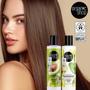 Organic Shop Avocado & Olive – Deep Repairing Shampoo & Conditioner, 100% Vegan & Organic, Rich In Vitamins & Minerals, Silky Hydration & Nourishing. 9.5 Fl Oz - Pack of 2