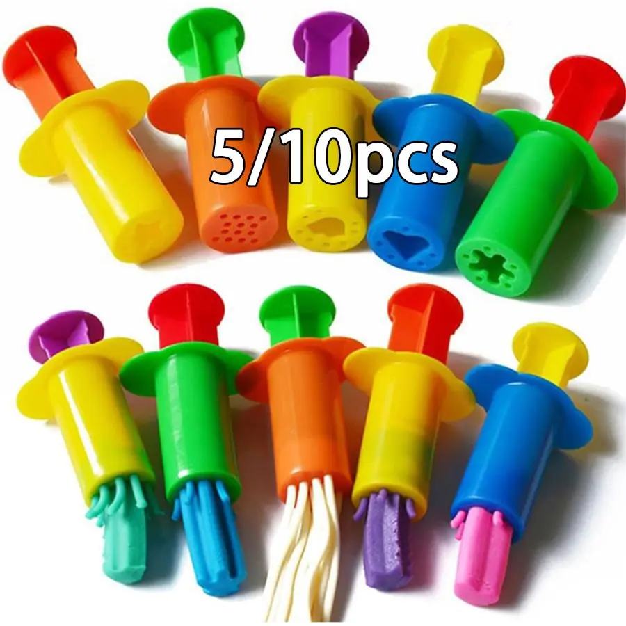 5/10pcs colored clay extruder clay dough DIY manual tool set rubber clay non-toxic modeling dough extruder set - various colors DIY Kit DIY Craft Kits Diy Handmade Crafts
