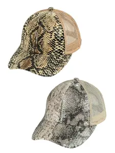 C.C Criss Crossed Snake Pattern Liquid Sequin Baseball Cap - Premium Cotton with Adjustable Fit, Ultra-Soft, Breathable, Lightweight for Everyday Wear
