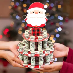 Merry Christmas Cash Clip Gift, DIY Santa Claus Party Favor, Festive Holiday Money Holder, Unique Present Idea for Friends & Family