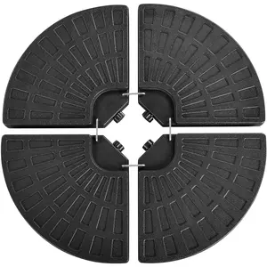 Costoffs 52L 4-Piece Fillable Patio Umbrella Base Stand Outdoor Cantilever Offset Umbrella Base with Interlocking Fillable Plates Black