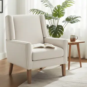 COLAMY Wing-back Accent Chair Modern Fabric Upholstered Armchair Comfortable & Stylish with 5.5" Thick Seat Cushion Ergonomic Backrest Firm Spring Support 36.22 H x 28.74 W x 28.94 D 300 LB Capacity