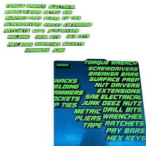 Toolbox Drawer Labels, 23pcs/set 3D Magnetic Tool Box Organizer Labels, Mini Reusable Toolbox Drawers Organization Labels Badge Stickers