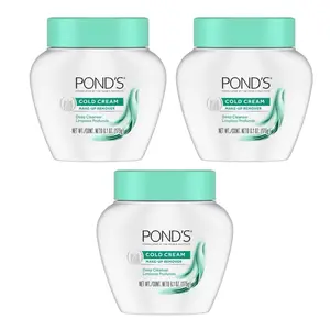 POND'S Cold Face Cream, Skin Care Facial Cleanser for All Skin Types, Deep Moisturizing Face Wash & Makeup Remover, 6.1 oz, 3 Pack