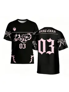 Unisex Jersey 2026 KPOP Concert Sport Casual T-shirt Fan Gift Bangchan Felix Streetwear  Oversize Short Sleeve Men's T-shirt