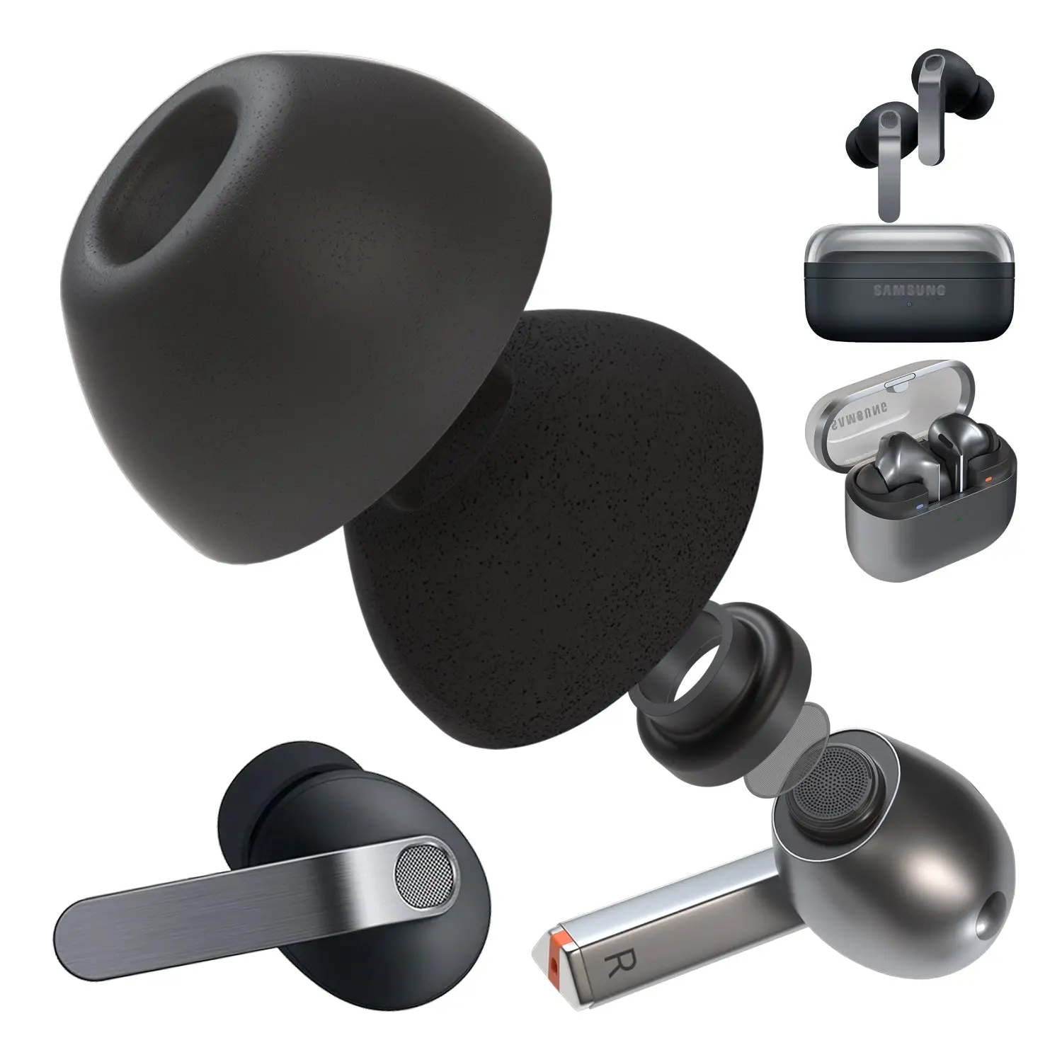 Memory Foam Ear Tips for Galaxy Buds4 Pro & Buds3 Pro | Galaxy Foams Pro 3 V2 Memory Foam Ear Tips for Galaxy Buds4 Pro & Buds3 Pro | Galaxy Foams Pro 3 V2