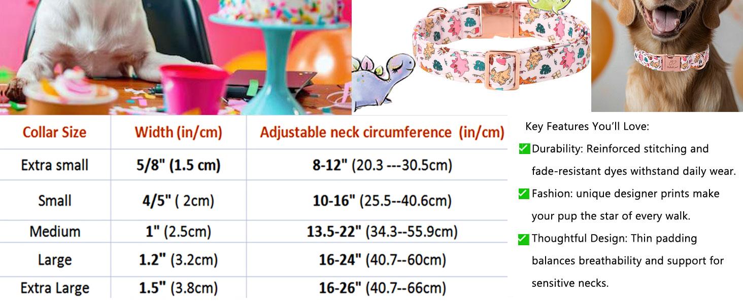 Babole Pet Basketball Dog Collar with Metal Buckle for Small, Medium & Large Dogs, Adjustable Cotton Heavy Duty Puppy Girl Boy Accessory