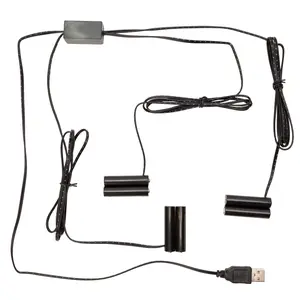 Melrose 92591DS 18 in. Lead Wire, 38 in. Lead Wire Plastic 3 to 1 2 x AAA Replacement Battery, Black - Set of 2