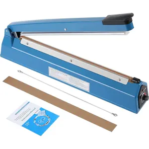 16 Inch Impulse Heat Sealer Manual Bags Sealer Sealing Machine Heating Closer for Plastic PE PP Mylar Poly Foil Bags  Restaurant  Storage with Extra Replace