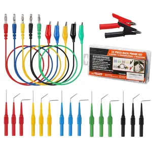 22PCS Back Probe Pin Kit, Electrical Testing Probes with 5 Colors Silicone Wires for Multimeter, Circuit Diagnosis & Automotive Testing