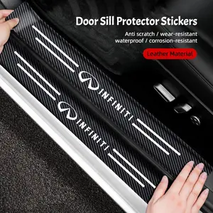 Carbon Fiber Car Door Sill Protector Stickers Car Interior Decor Accessories For Infiniti QX50 QX60 Q70L QX70 QX55 Q50 FX35 Q30 G37 JX35 G35 Q60 QX80 QX30 ESQ G25 G37 FX37 FX50 EX35 EX25 EX37