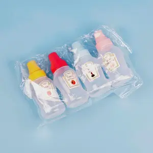 4pcs Mini Portable Sauce Bottles For Salad & Ketchup