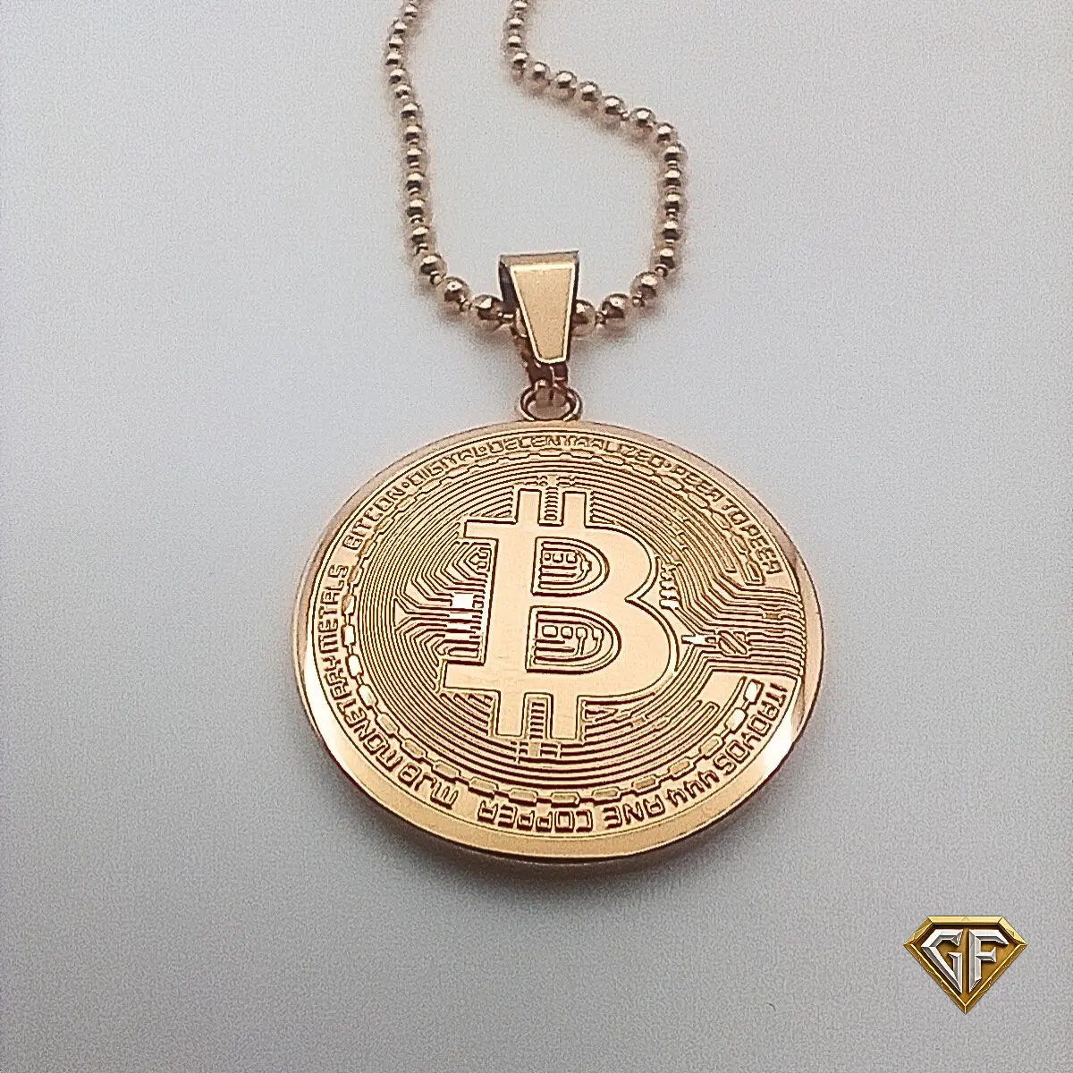 14KT Gold Filled BITCOIN Neclace | Gold Plated Necklace, Cryptocurrency Pendant Chain, Crypto, Crypto Bro Gift, To the Moon, Hodl, digital gold bitcoin maxi
