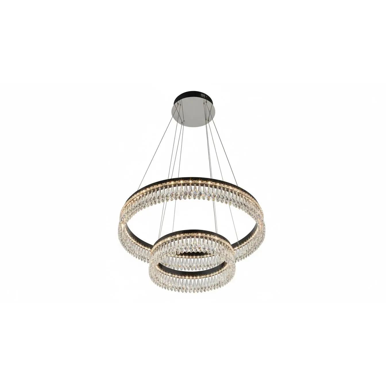 Graceful Double-Wave Crystal Chandelier