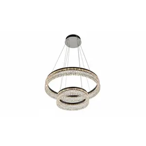 Graceful Double-Wave Crystal Chandelier