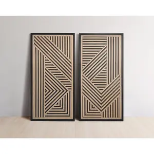 'Elior' Geometric Wood Wall Art  (Set of 20, Modern Abstract Wall Hanging Panels, Handmade Wall Decor for Home, Office, or Living Room