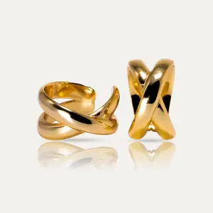 SOPHIA - 18k Gold-Plated Luminous Ear Cuff Set | Adjustable No-Piercing Jewelry, Hypoallergenic