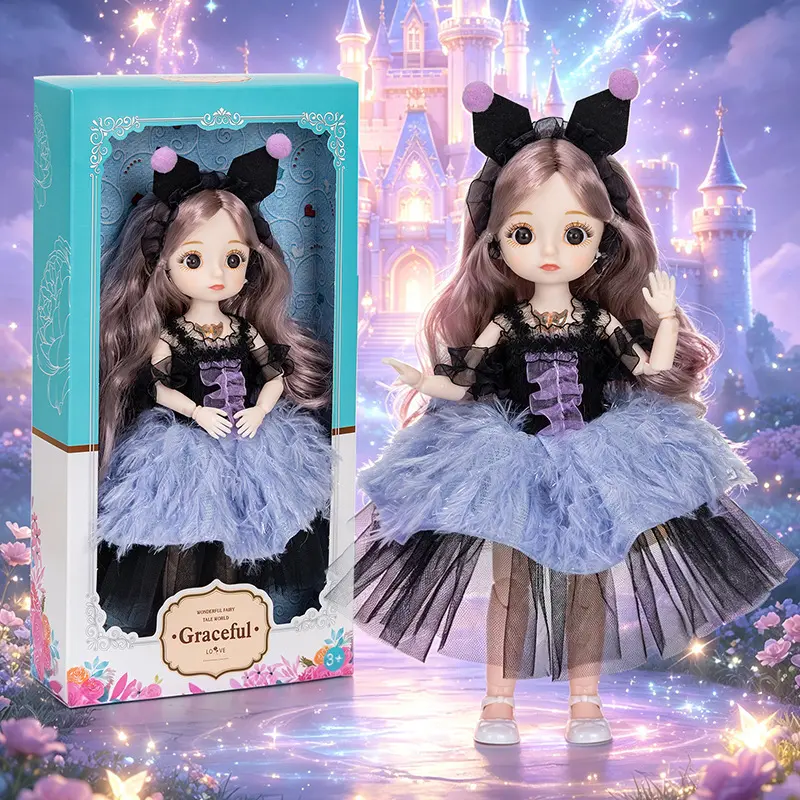 Graceful Fashion Princess Doll Gift Set, Floral Outfit Dress-Up Doll, Simulation Play Toy, Holiday & Birthday Gift for Girls Ages 3+