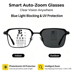 Smart Auto Focus Reading Glasses UV Blue Light Block Polarized Sunglasses for Driving Progressive Multifocal Transition Readers for Men Women No Switch 3 in 1 Computer Eyeglasses High Definition Vision Lens Eyewear Anniversary Gift for Parents Dad Mom