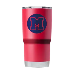 Ole Miss "College Vault" 20oz "Circle M" Insulated Stainless Steel Vacuum Flask Tumbler, Kitchenware Drinkware Flasks