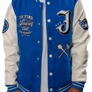 Juren Letterman Varsity Jacket with Patches and Embroidery for Men