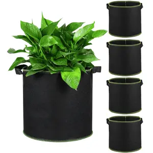 5PCS 3 Gallon Grow Bags Nonwoven Fabric Pots Plant Grow Bags with Handles,for Low Stress Plant Training Fruits, Vegetables, and Flowers