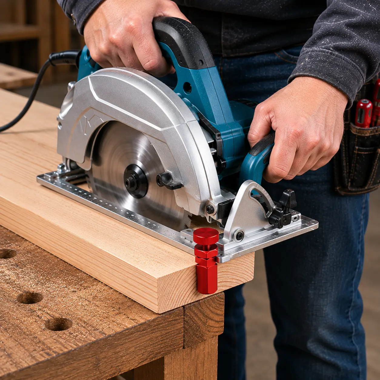 Tall Stair Gauges with Holder & Hook, Framing Square Stops for Speed Square & Carpentry Squares, Framing Jig for Circular Saw, Carpentry Measuring Instrument, Ideal Father’s Day Gift