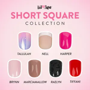 Red Aspen Short Square Press On Nails Salon-Quality Reusable Damage-Free 2-Week Wear Nail Dashes