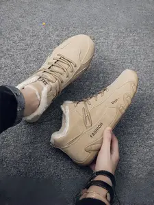 Men's Winter Fleece-Lined Work Boots | Slip-Resistant Safety Sneakers | All-Weather Construction Shoes | Fashionable Work Shoes | Nonslip Work Shoes