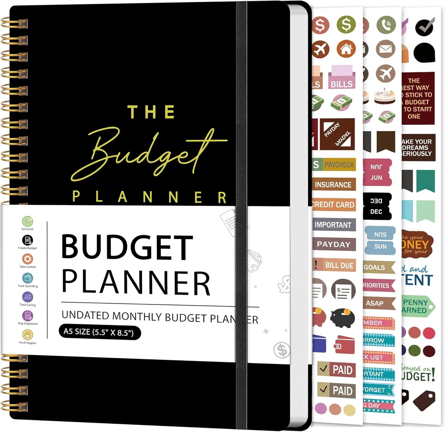 Budget Planner Account Book Monthly Expense Tracker, Saving & Debt Tracker, Monthly Budget Review 5.5" x 8.5", Control Your Money to Manage Your...