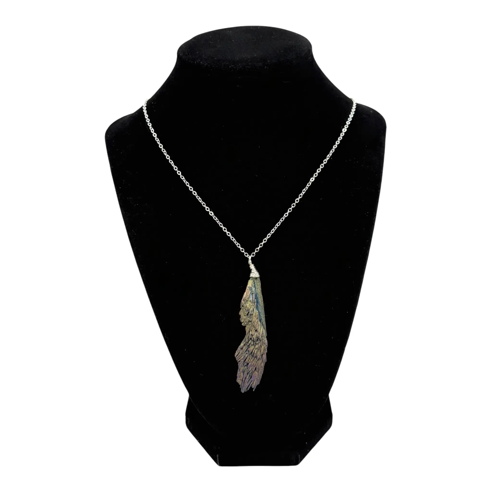 Rainbow Aura Kyanite Necklace - Ethereal Beauty