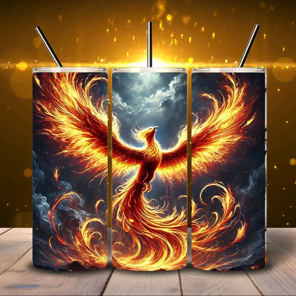 The Phoenix Tumbler - Unique Design with Phoenix and Wings, Ideal for Beverages, Perfect for Home or Office Use - Bottle, Drinkware bpa free sublimation tumblers tiktok of 20