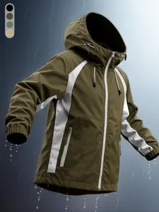 Men's Waterproof Windproof Jacket, Fashionable Outdoor Fishing Coat, All-Weather Wear, Stylish and Functional Outerwear