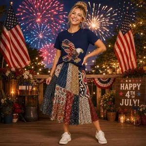 Patriotic Eagle patchwork Tee | American flag eagle t-shirt
